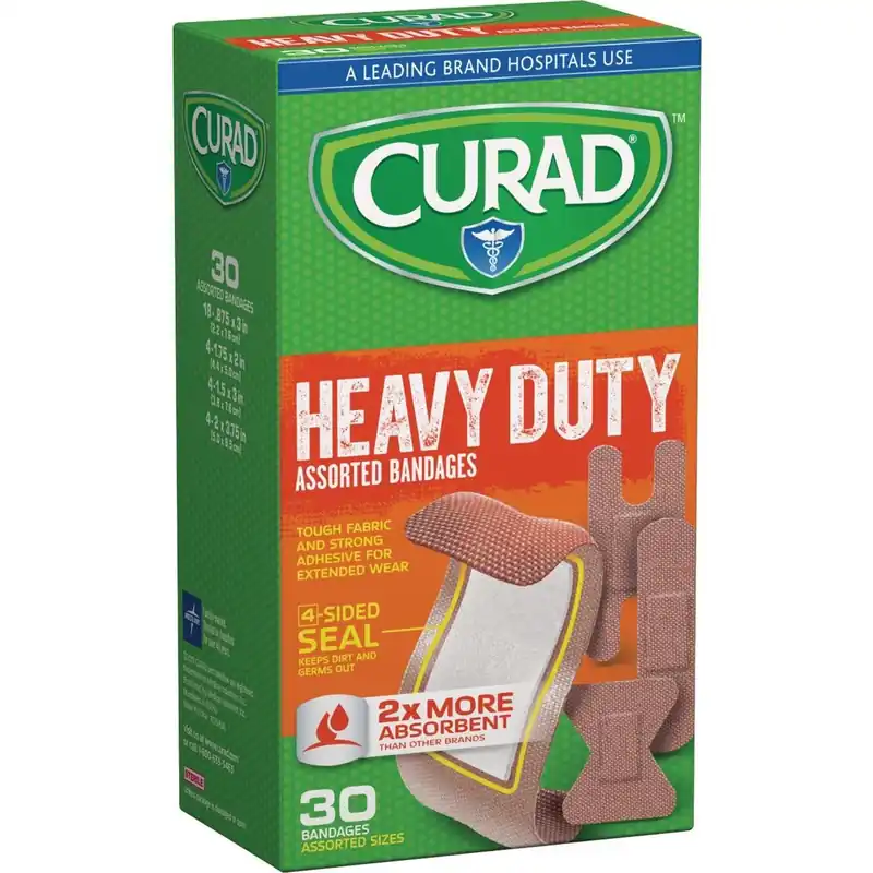 Curad CUR14924RB Assorted Sizes Extreme Hold Bandages (30 Ct.)