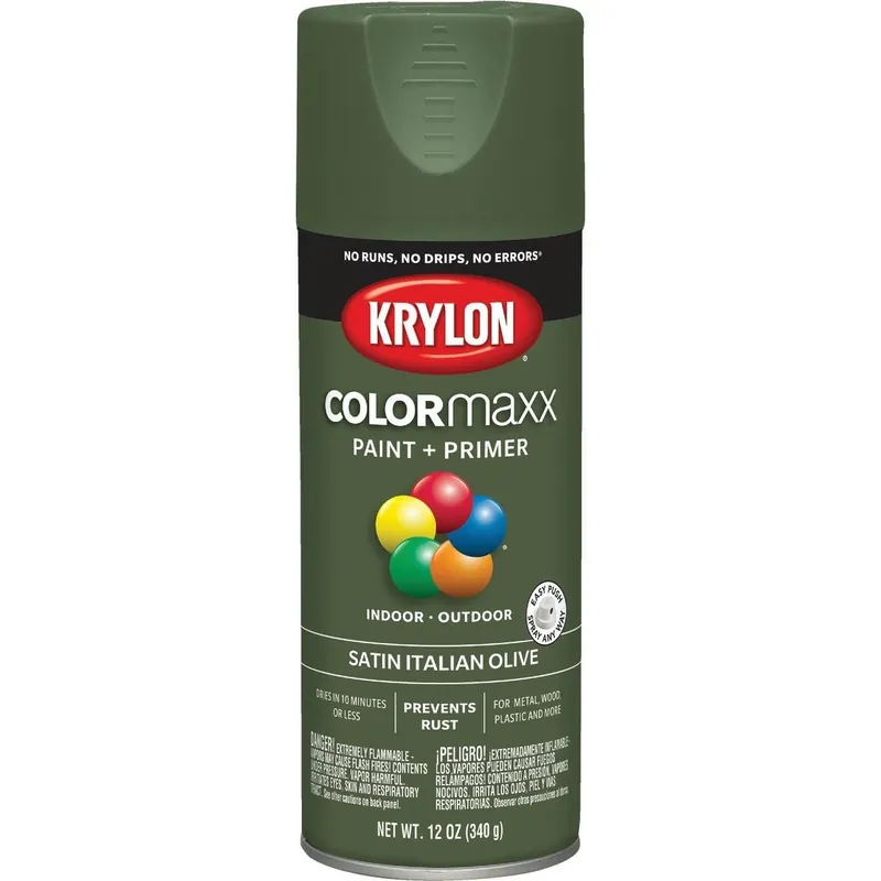 Krylon K05566007 ColorMaxx 12 Oz. Satin Spray Paint Italian Olive