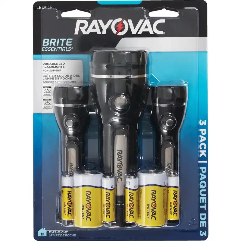 Rayovac BER2AA2D-B3TA Bright Essentials Rubber LED Flashlight