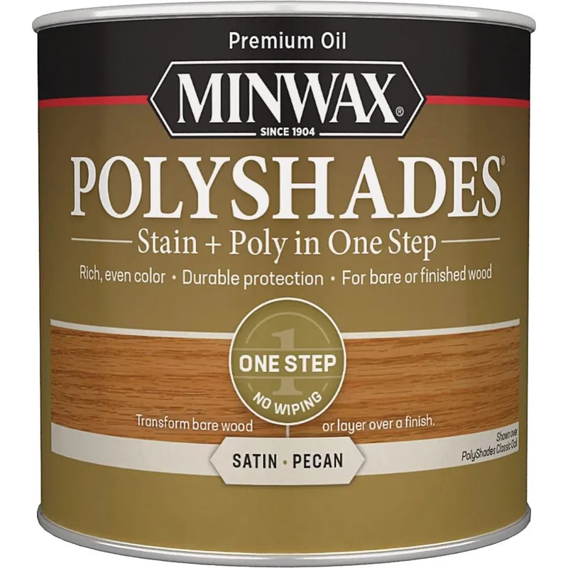 Minwax 213204444 Polyshades 1/2 Pt. Satin Stain & Finish Polyurethane In 1-Step, Pecan