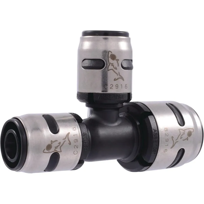 SharkBite K454A EvoPex 3/4 In. x 1/2 In. x 1/2 In. Reducing Push-to-Connect Plastic Tee