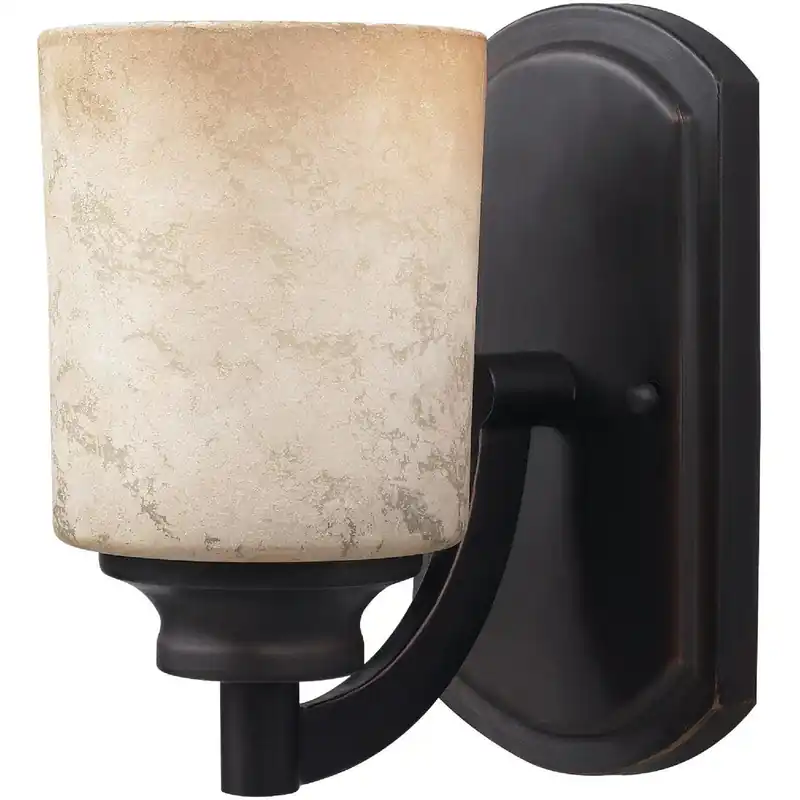 Home Impressions IVL375A01RA Warren 1-Bulb Rubbed Antique Bronze Wall Light Fixture