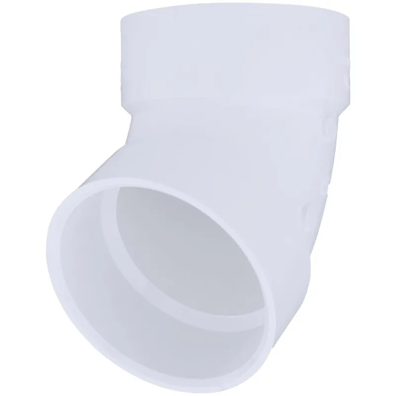 Charlotte Pipe PVC003191200HA 4 In. Schedule 40 60 Deg. DWV PVC Elbow (1/6 Bend)