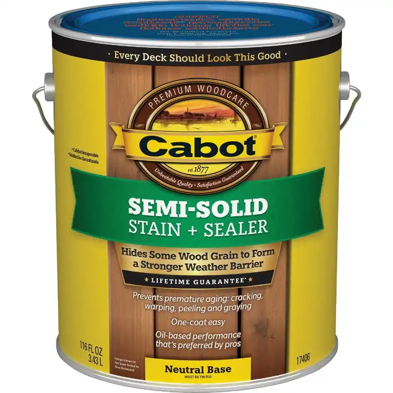 Cabot 140.0017406.007 VOC Semi-Solid Deck & Siding Stain Neutral Base 1 Gal.