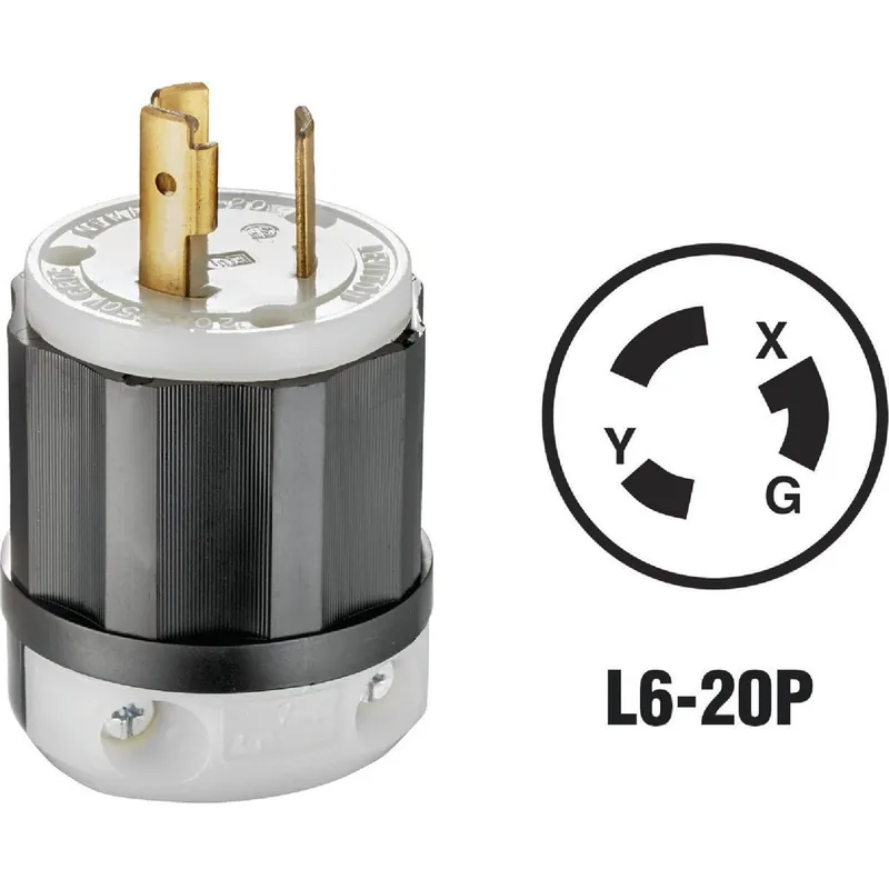 Leviton 121-02321-0PB 20A 250V 3-Wire 2-Pole Industrial Grade Locking Cord Plug
