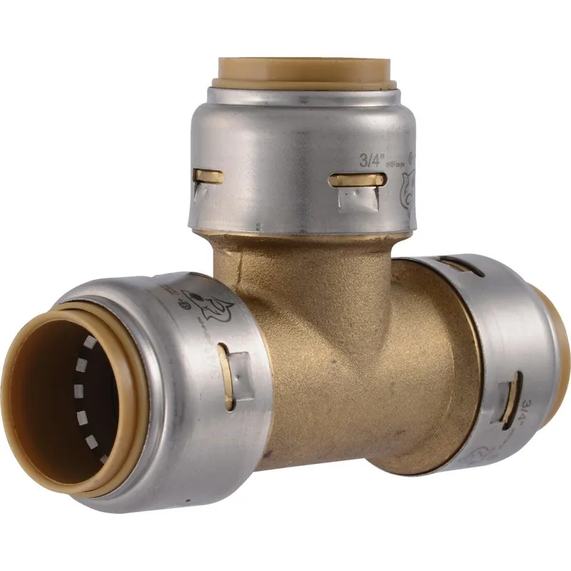 SharkBite UR370A Brass Push-to-Connect Tee 3/4 In. x 3/4 In. x 3/4 In.
