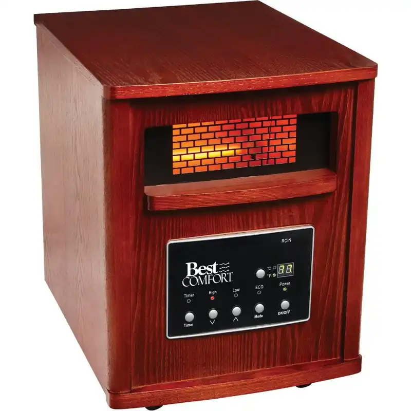 Best Comfort GD9315BCW-J 1500W 120V Quartz Heater with Woodgrain Cabinet