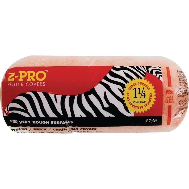 Premier Paint Roller 738 Z-Pro Zebra 9 In. x 1-1/4 In. Knit Fabric Roller Cover