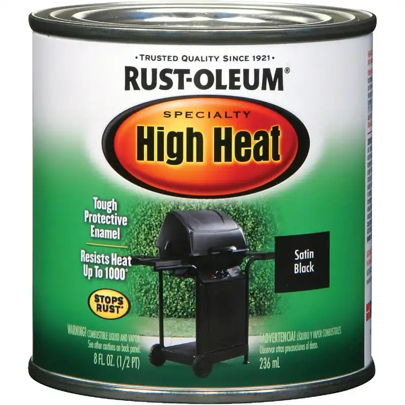 Rust-Oleum 7778730 Satin High Heat Enamel BBQ Black 1/2 Pt.