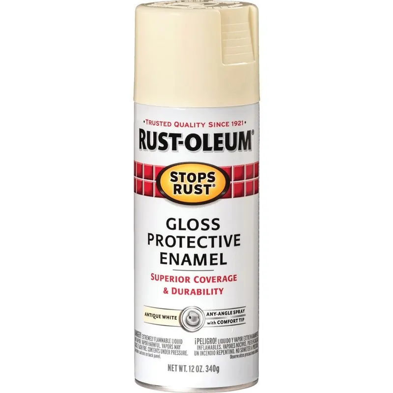 Rust-Oleum 7794830 Stops Rust Gloss Antique White 12 Oz. Anti-Rust Spray Paint