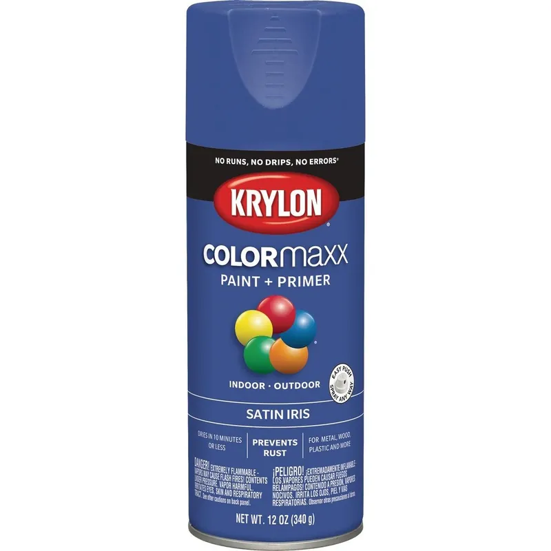 Krylon K05564007 Colormaxx Satin Spray Paint & Primer, Iris