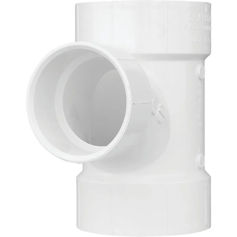 Charlotte Pipe PVC 01401 0800HA 3 In. Sch 30 x 2 In. Sch 40 Reducing Sanitary PVC Tee