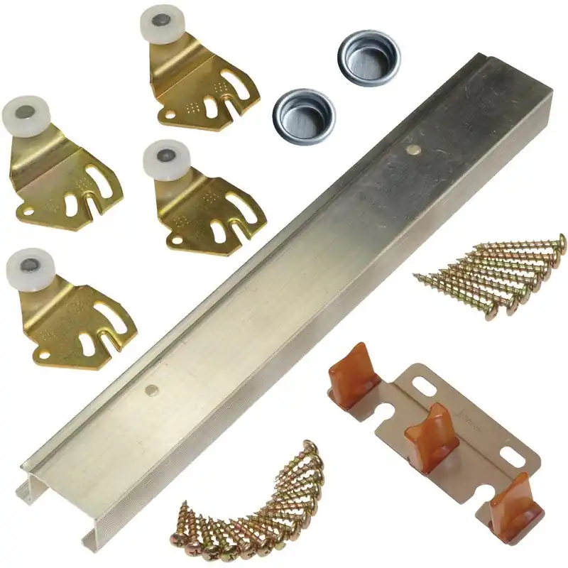 Johnson Hardware 2200722D Johnson Aluminum 72 In. Bypass Door Hardware Set