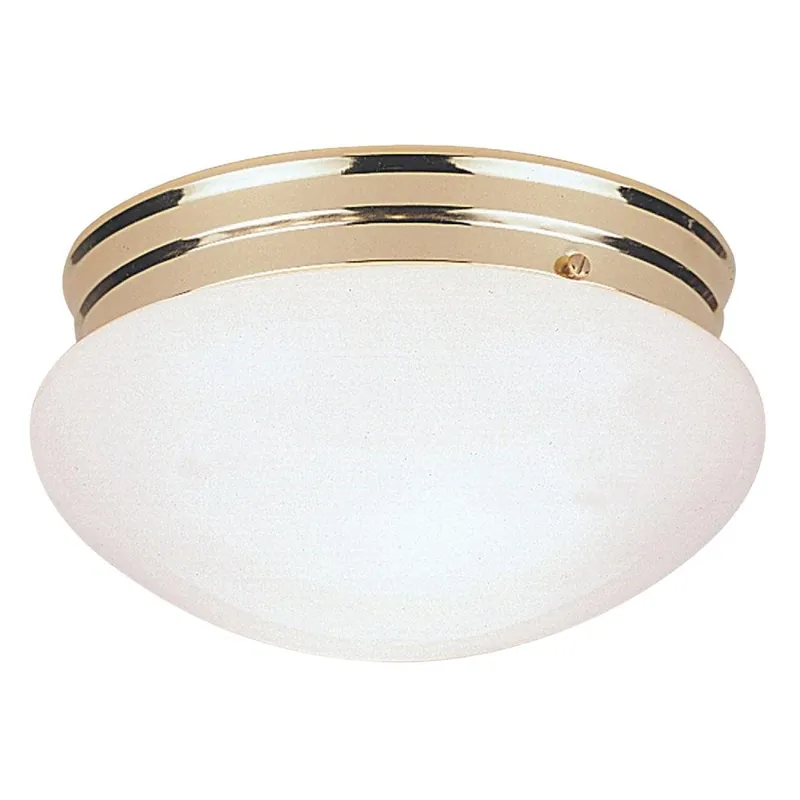 Home Impressions IFM137PB 7-1/2 In. Polished Brass Incandescent Flush Mount Ceiling Light Fixture