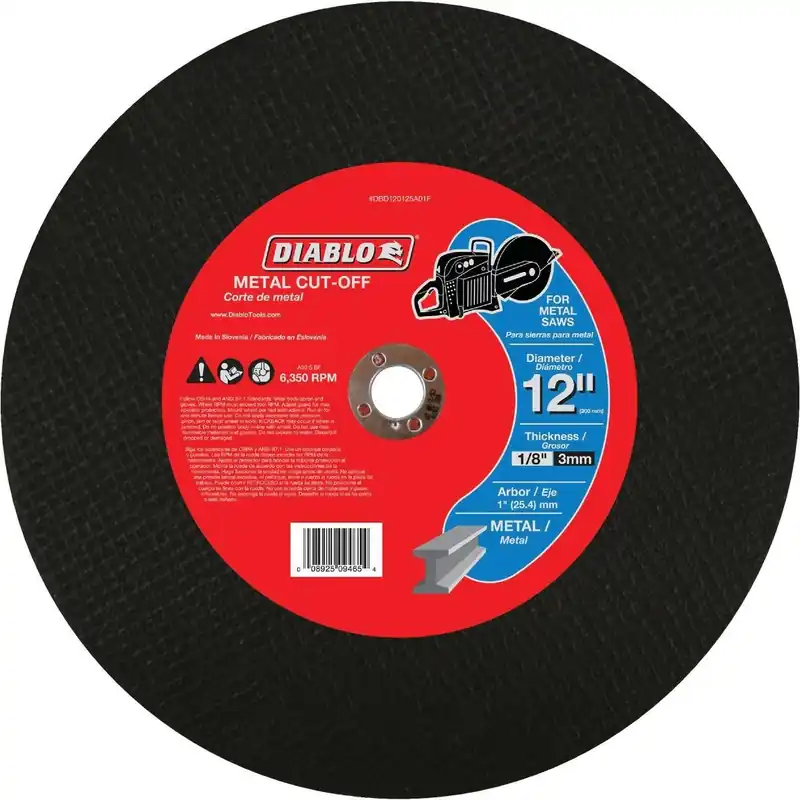 Diablo DBD120125A01F Type 1 12 In. x 1/8 In. x 1 In. Metal Cut-Off Wheel