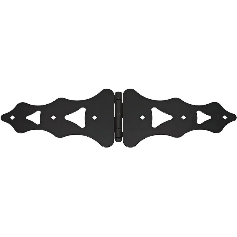 National N179192 10 In. Black Ornamental Strap Hinge