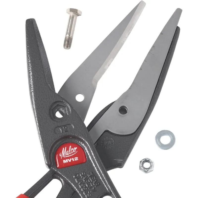 Malco MV12RB Malco Andy 3 In. High Carbon Steel Straight Snip Replacement Blades