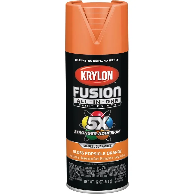 Krylon K02718007 Fusion All-In-One Gloss Spray Paint & Primer Popsicle Orange