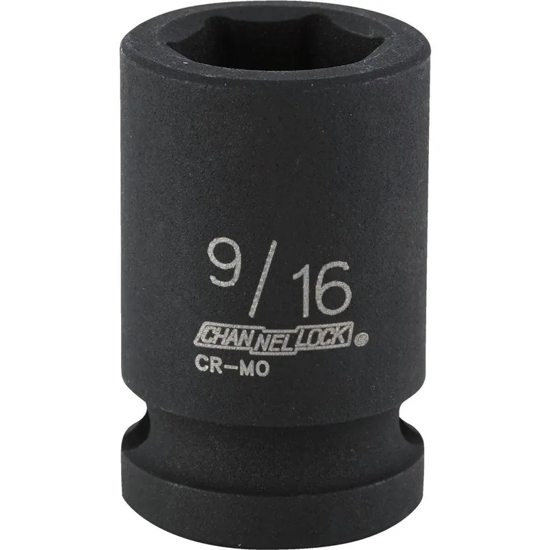 Channellock 313165 1/2 In. Drive 9/16 In. 6-Point Shallow Standard Impact Socket