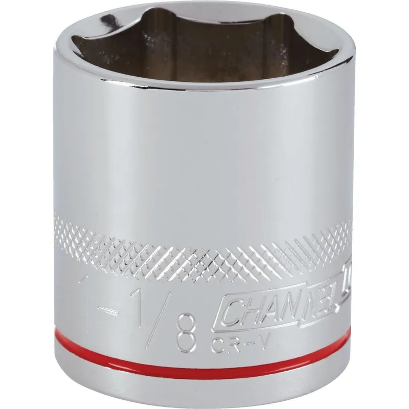 Channellock 302784 1/2 In. Drive 1-1/8 In. 6-Point Shallow Standard Socket