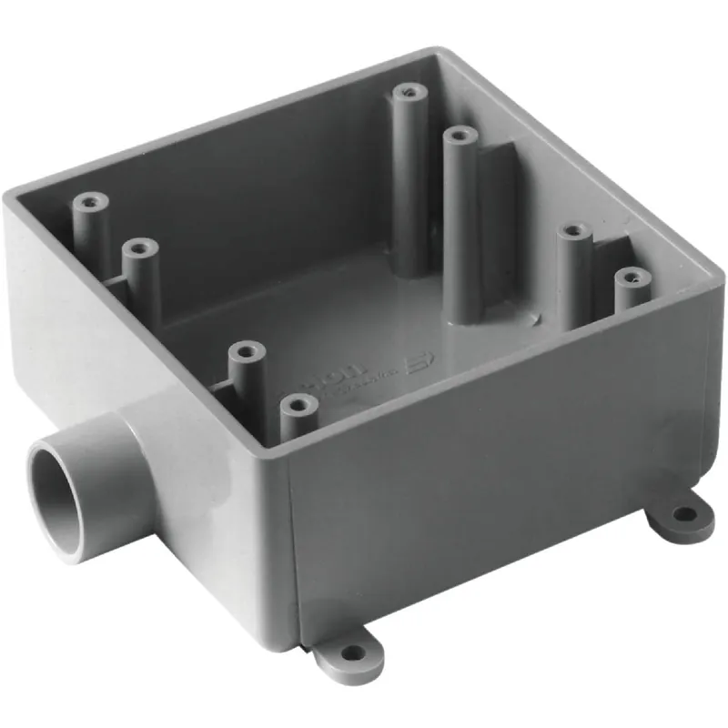 ABB E9802ECTN Carlon 2-Gang PVC Molded Rigid Non-Metallic Dead-End Termination Wall Box, 3/4 In. Outlet