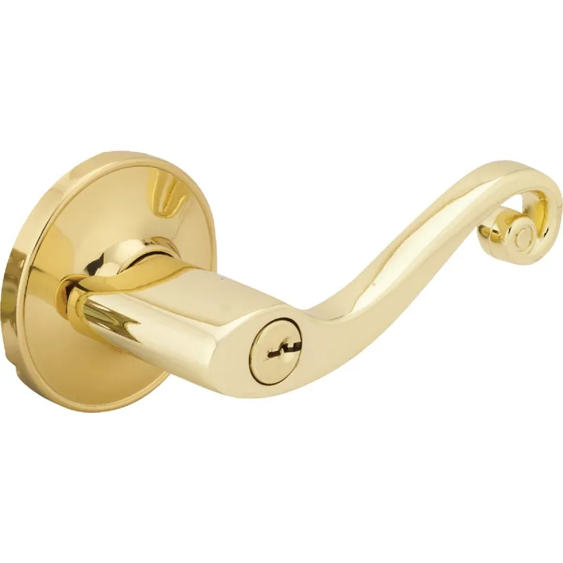 Steel Pro L6700B Polished Brass Scroll Entry Door Lever