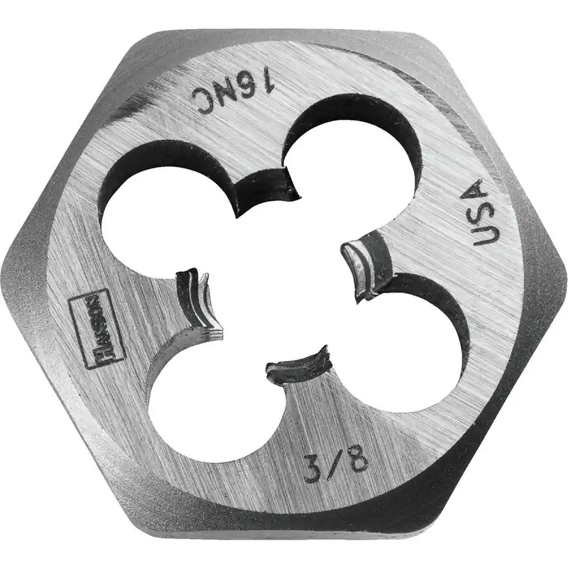 Century Drill Tool 96205 3/8-16 National Coarse 1 In. Across Flats Fractional Hexagon Die