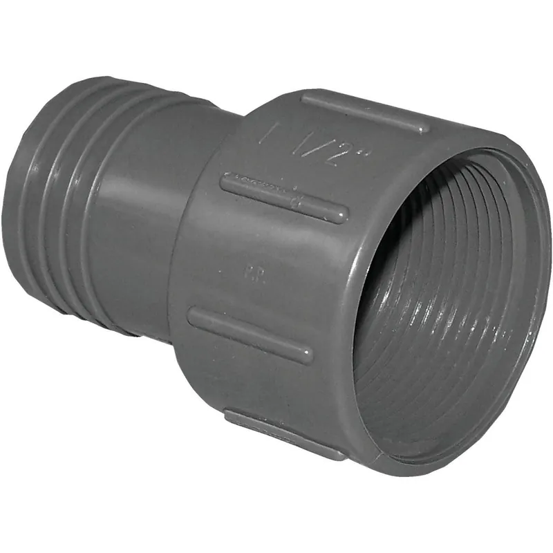 Boshart UPVCFA-15 Polypropylene Hose Adapter 1-1/2 In. FPT x 1-1/2 In. Insert