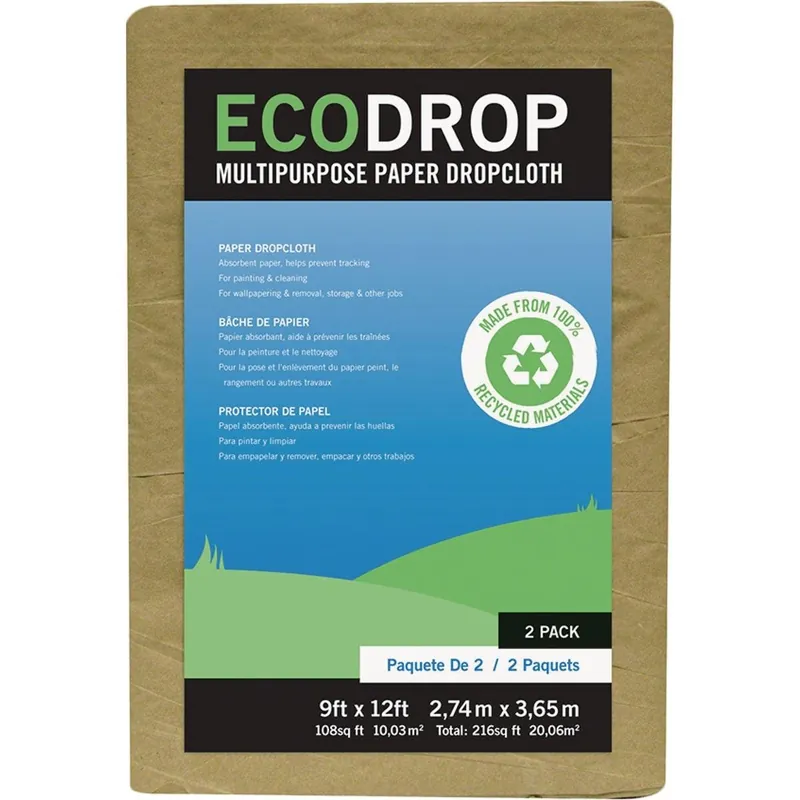Trimaco 02101 EcoDrop Paper 9 Ft. x 12 Ft. All-Purpose Drop Cloth