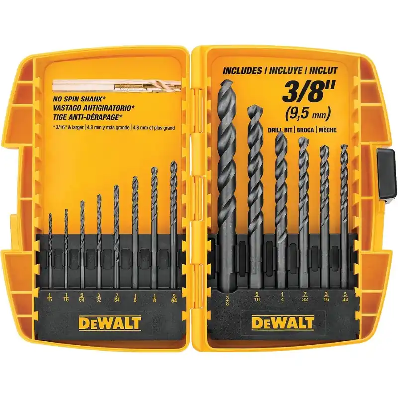 DeWalt DW1162 drill bit set 14-piece black oxide 1/16 In. thru 3/8 In.