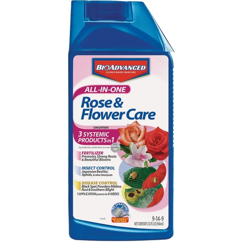 BioAdvanced 701260B All-In-1 32 Oz. Concentrate Rose & Flower Care