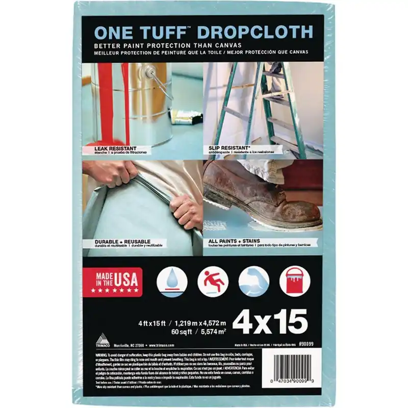 Trimaco 90099 One Tuff Cloth Heavy-Duty Drop Cloth 4 Ft. x 15 Ft.
