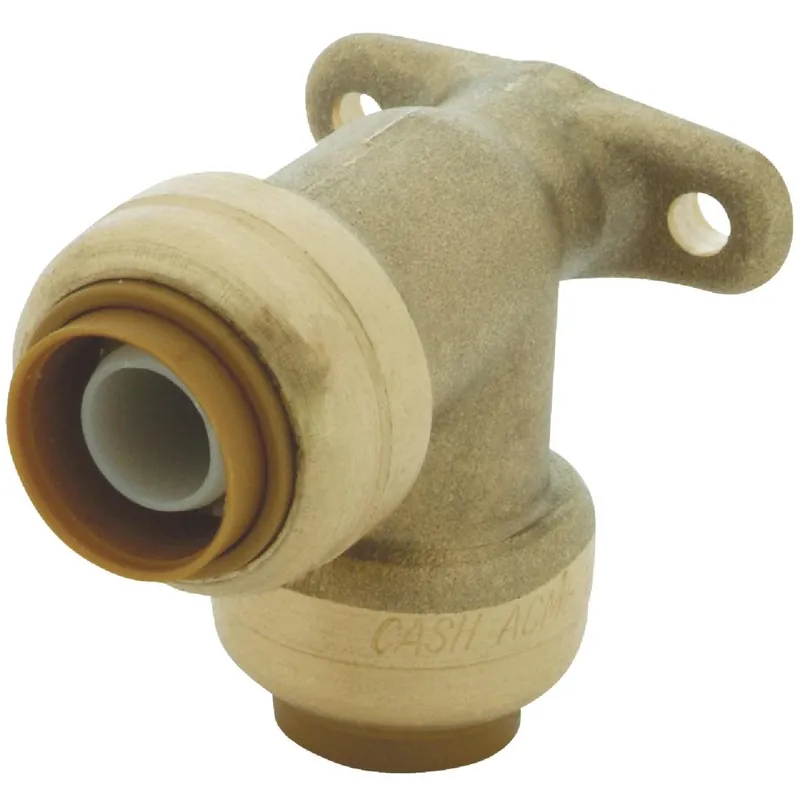 SharkBite U249LFA 1/2 In. PTC x 1/2 In. PTC 90 Deg. Push-to-Connect Drop Ear Brass Elbow (1/4 Bend)