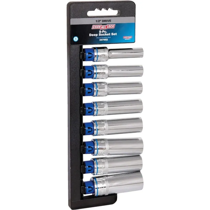 Channellock 357952 1/2 In. Drive 6-Point Deep Socket Set (8-Piece)