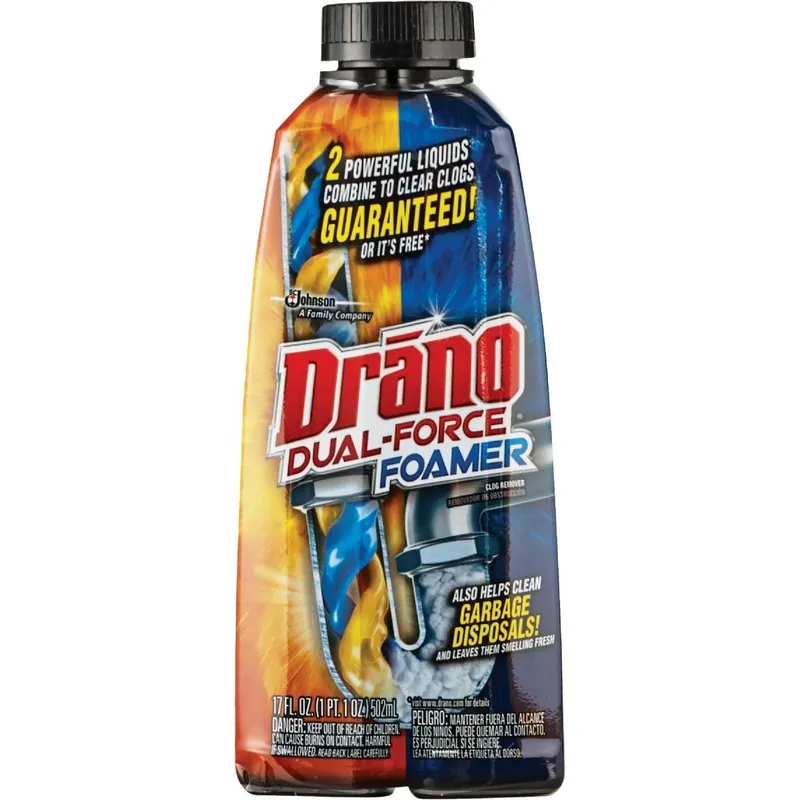 Drano 14768 Dual Force Foaming Drain Cleaner 17 Oz