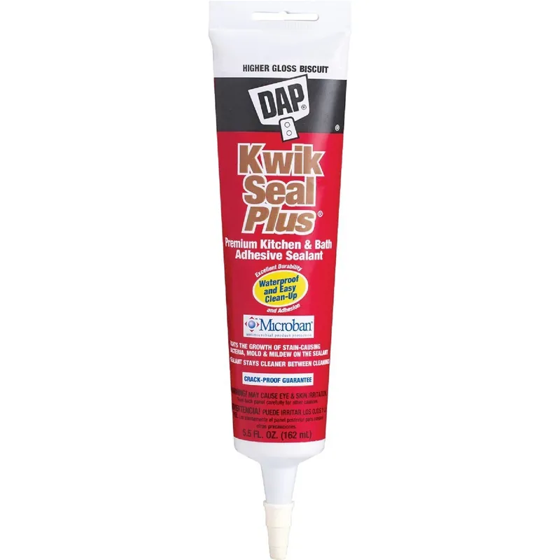 DAP 18539 Kwik Seal Plus 5.5 Oz. Biscuit Premium Kitchen & Bath Adhesive Sealant