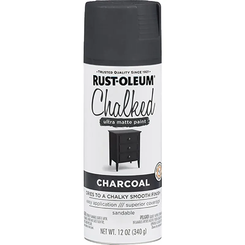 Rust-Oleum 302590 Chalked 12 Oz. Ultra Matte Spray Paint Charcoal