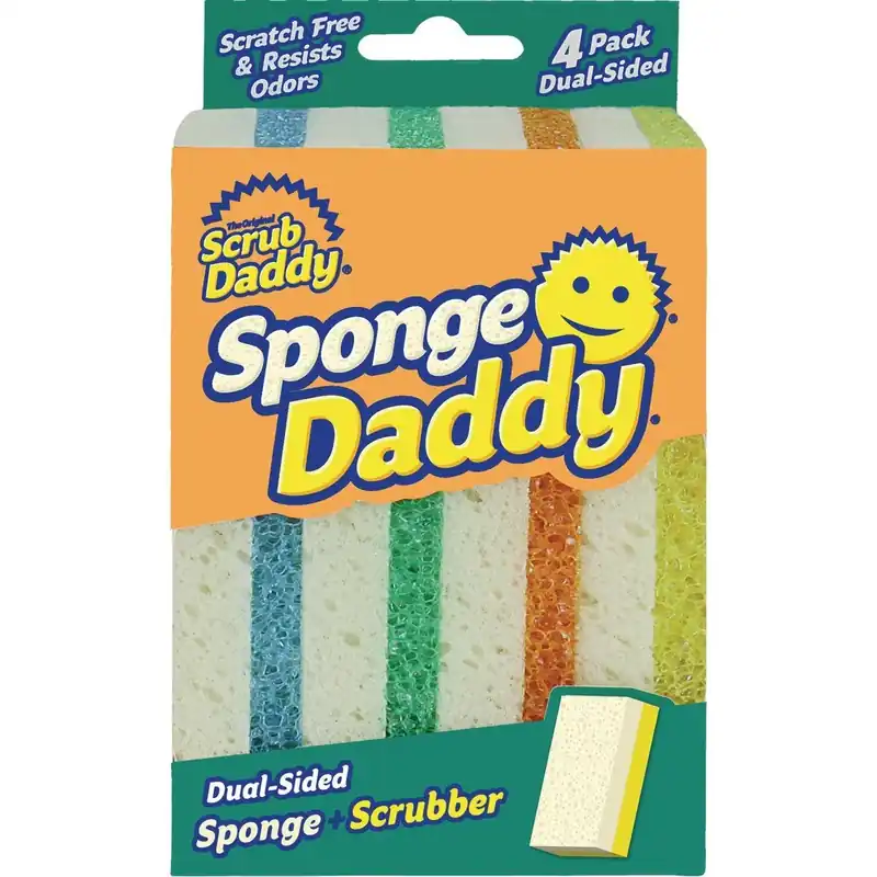 Sponge Daddy SPMVP 4.5 In. x 2.7 In. Dual Sided Scrub Sponge (4-Count)