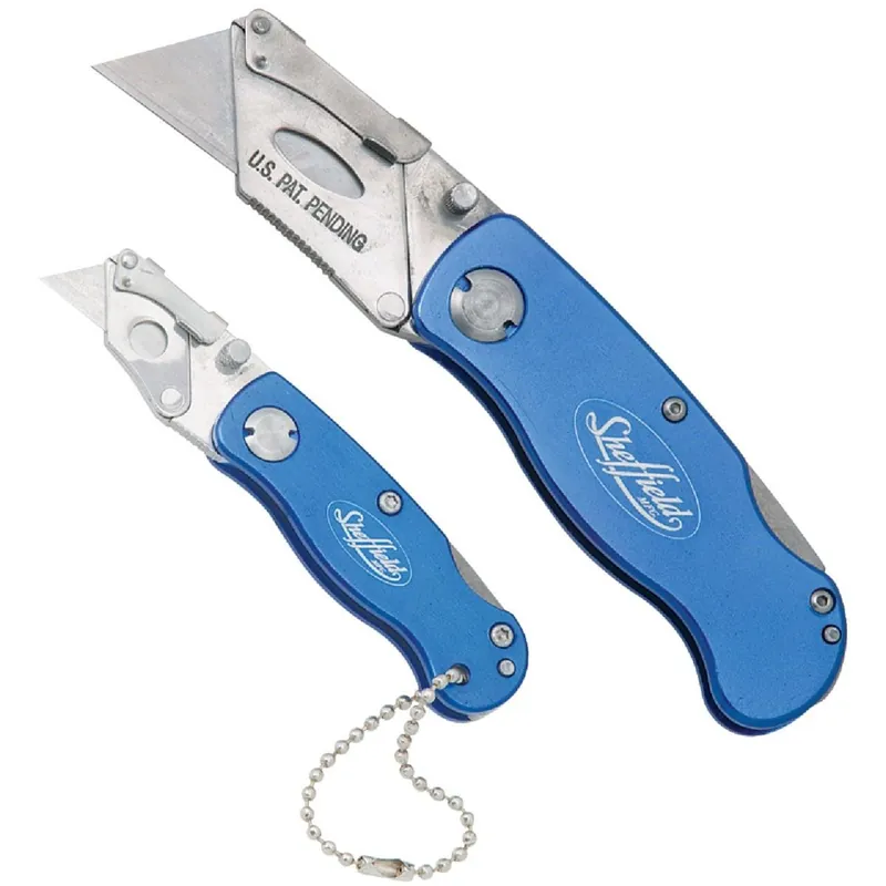 Sheffield 12117 Lockback Fixed Folding Utility Knife Set