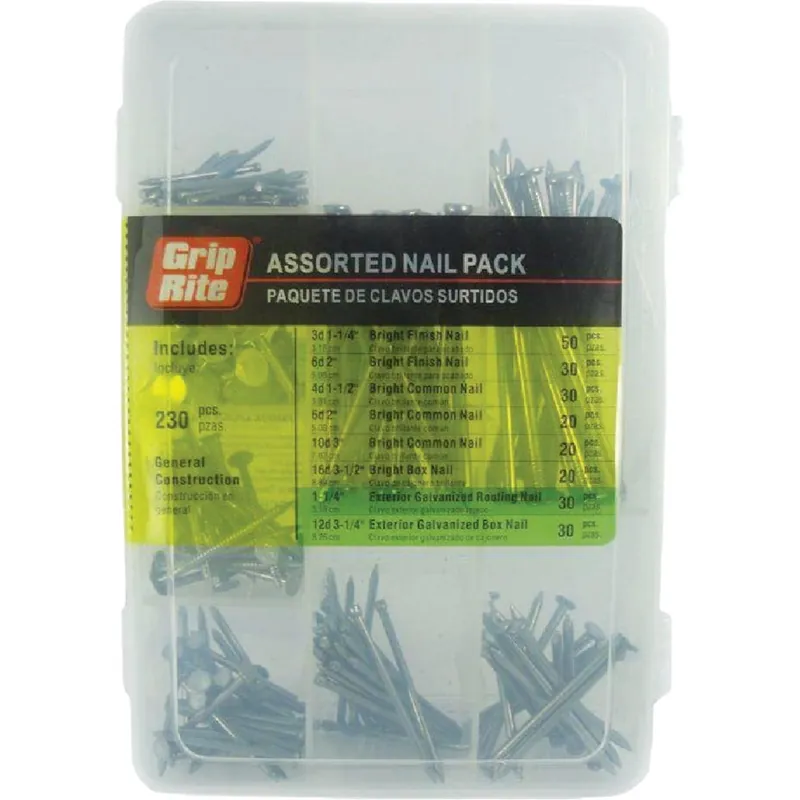 Grip-Rite MPGCH Steel Nail Assortment Kit 230 Pcs