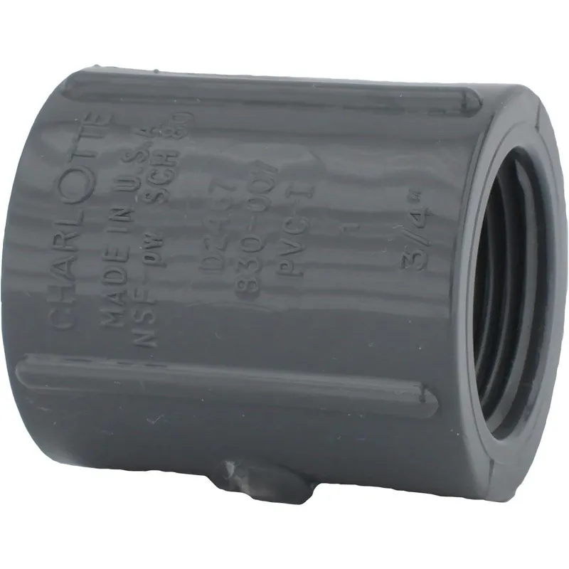 Charlotte Pipe PVC081021200HA 3/4 In. FIP x FIP PVC Coupling