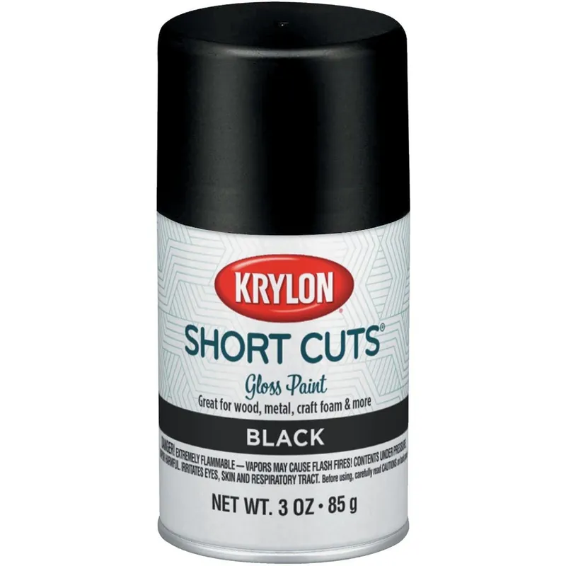 Krylon SCS-054 Short Cuts 3 Oz. High-Gloss Enamel Spray Paint Black