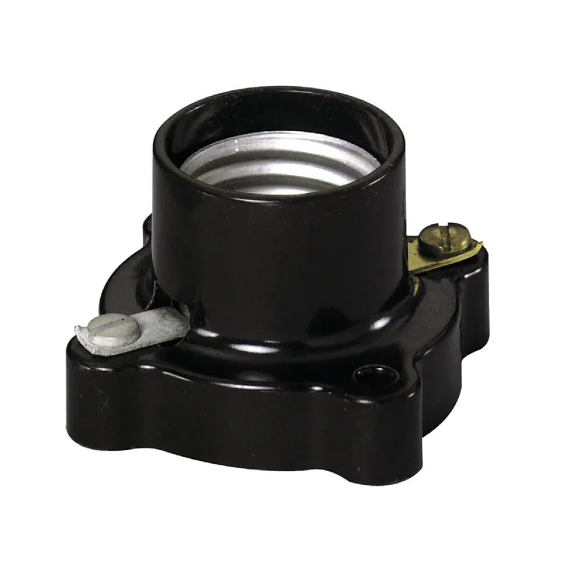 Leviton 000-9063 Brown Phenolic Incandescent Cleat-Type Lampholder
