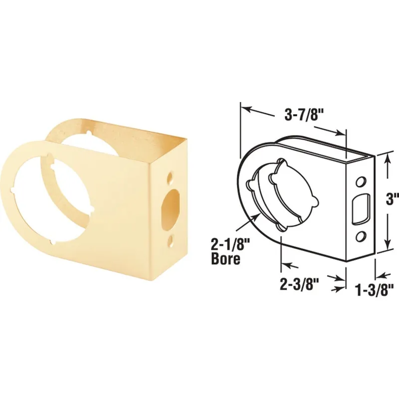 Defender Security U10260 Brass Contemporary Door Reinforcer 1-3/8 In. x 2-3/8 In.