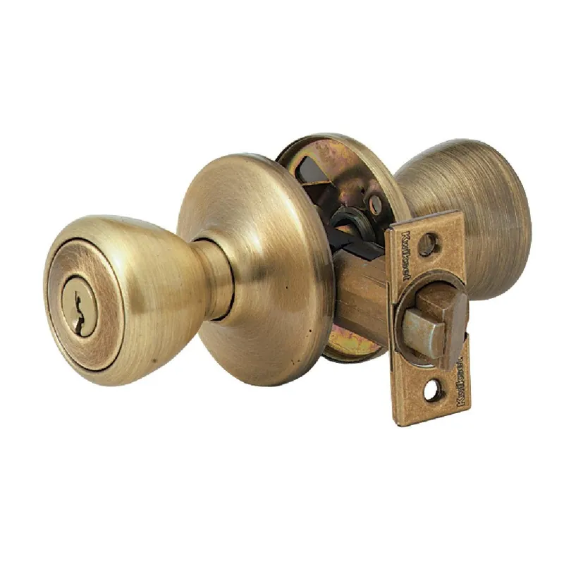 Kwikset 400T5CPK6V1 Tylo Antique Brass Entry Door Knob