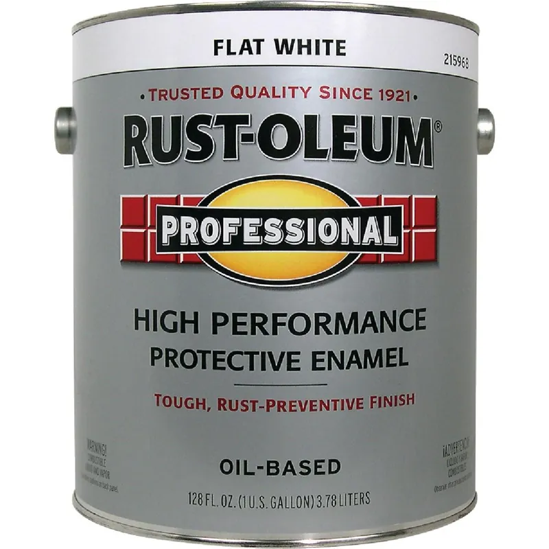 Rust-Oleum 215968 Professional Oil-Based Flat VOC Formula Rust Control Enamel White 1 Gal. Replacement MPN