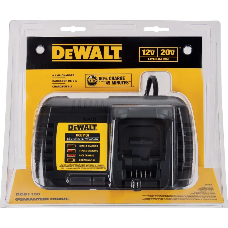 DeWalt DCB1106 12 Volt MAX/20 Volt MAX and FLEXVOLT Lithium-Ion Battery Charger