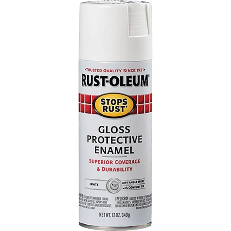 Rust-Oleum 7792830 Stops Rust Gloss White 12 Oz. Anti-Rust Spray Paint
