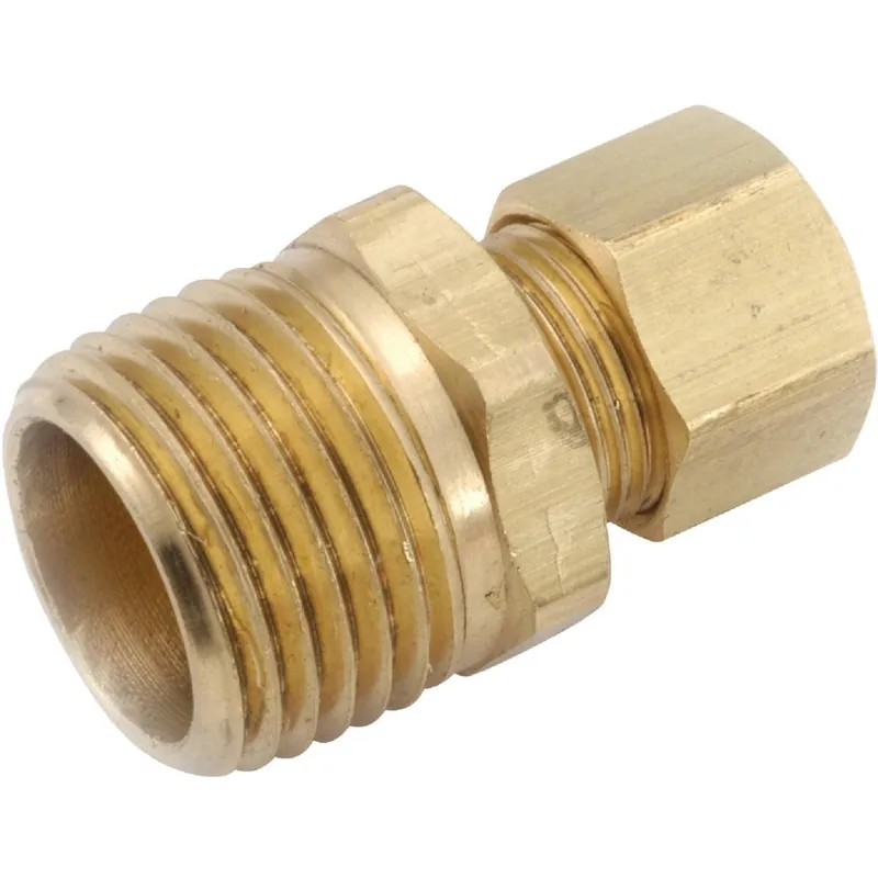 Anderson Metals 750068-1012 Brass Male Union Compression Adapter