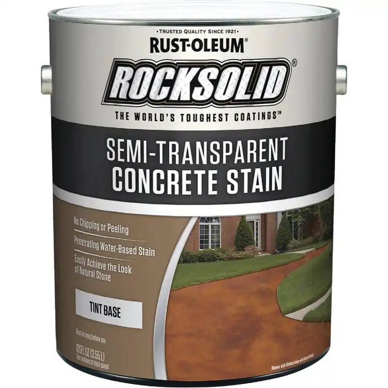 Rust-Oleum 239418 RockSolid Semi-Transparent Concrete Stain, Tint Base, 1 Gal.